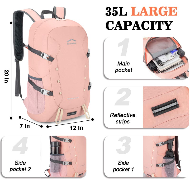 BAGPARKK Hiking Backpack Large 35L Travel Backpacks for Men Women Water Resistant Ultra Lightweight Foldable Packable Camping Daypack for Outdoor Sports - Image 3